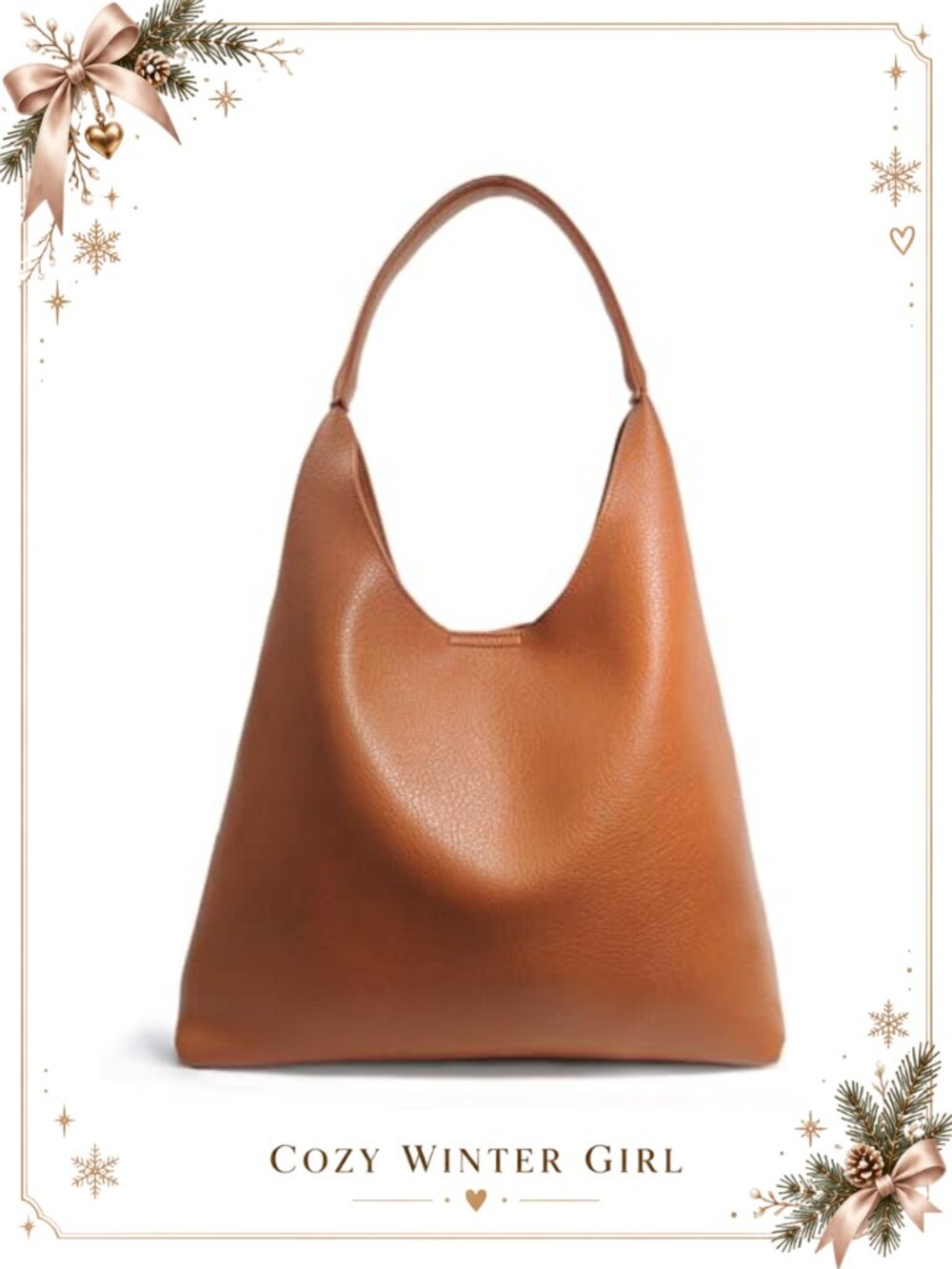 Hobo Shoulder Bag Soft Vegan Leather Slouchy Tote Purse